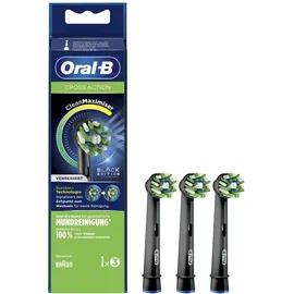Oral-B - Aufsteckbürsten `Cross Action CleanMaximizer` in Schwarz (3er-Pack)
