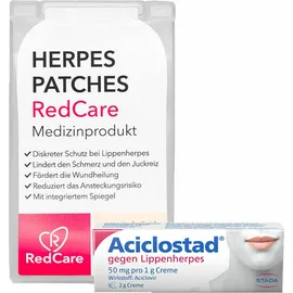 Herpes Patches RedCare + Aciclostad® Creme gegen Lippenherpes