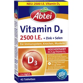 Abtei Vitamin D3 Forte 2.500 I.E. 42 Tabletten