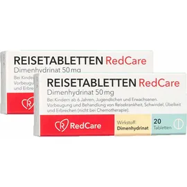 Reisetabletten Redcare mit 50 mg Dimenhydrinat Doppelpack
