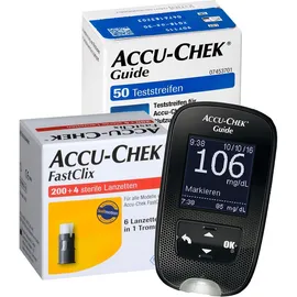 Accu-Chek® Guide mg/dL + Teststreifen + FastClix Lanzetten