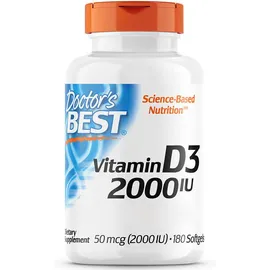Doctor`s Best, Vitamin D3, 2000 IU, 180 Weichkapseln | Sonderposten